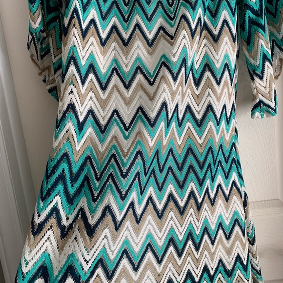 Tacera Women’s Zigzag Pattern Off  Shoulder Dress Size Large - Picture 12 of 17